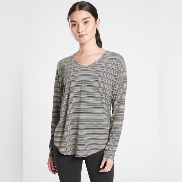 Athleta Cloudlight Stratus Striped Top, Size M - Picture 1 of 10